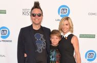 Mark Hoppus with wife and son Photo by Photo by Michael Tullberg